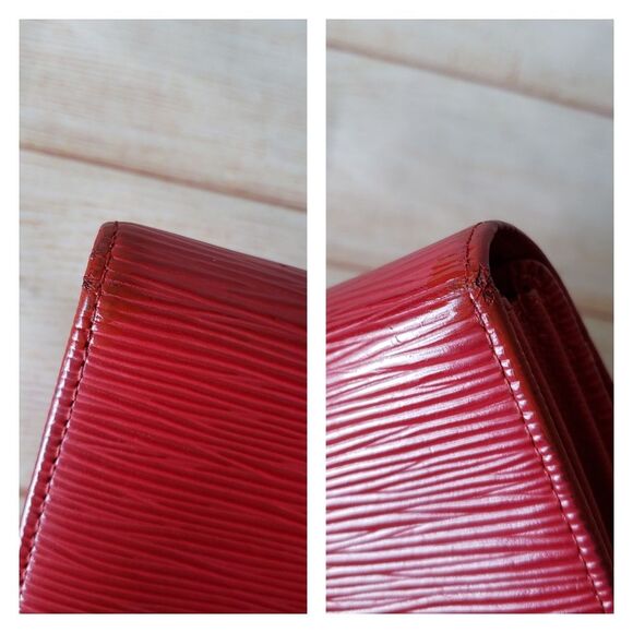 Authentic Louis Vuitton Epi Sarah Long Wallet Red Rouge Portefeuille Leather - Picture 7 of 16